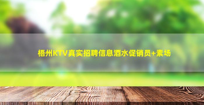 梧州KTV真实招聘信息酒水促销员+素场